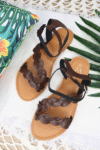 Sandales plates - ARTHEMIS (Brown)